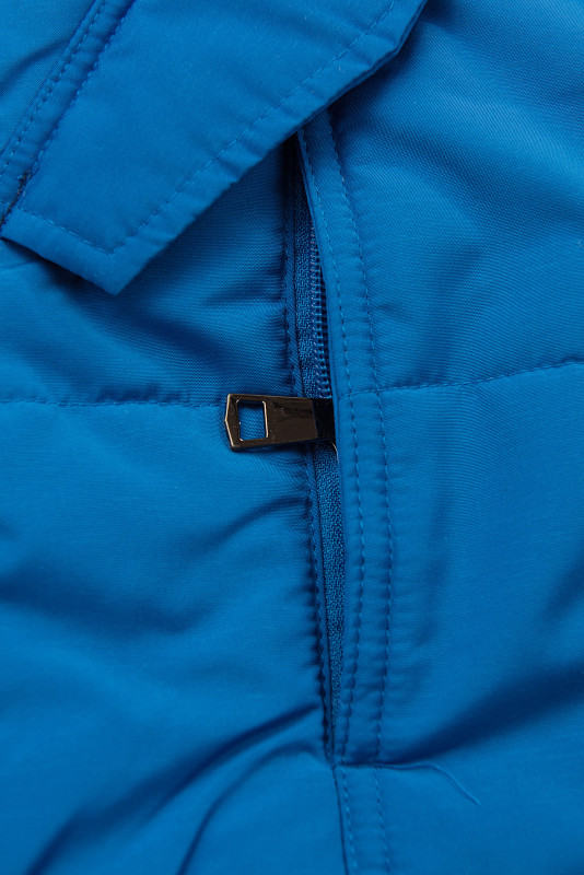 Winterjacke mit Teddy-Futter kobaltblau/grau