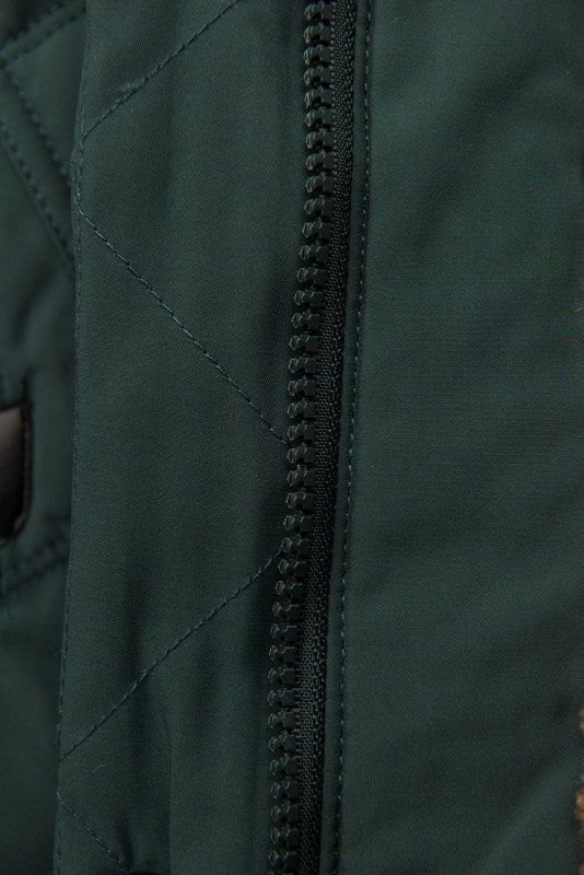 Wintermantel mit Teddy-Futter grün