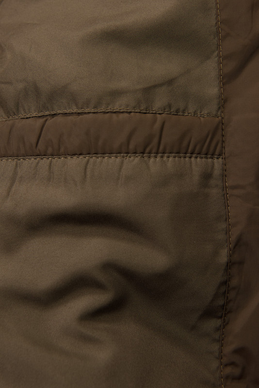 Winterjacke mit Gürtel und Kunstfell Braun