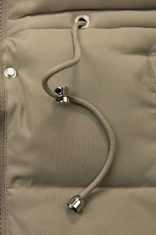 Damen-Winterjacke mit abnehmbarem Kunstfell Beige