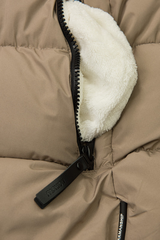 Damen Winterjacke mit Kapuze, Beige