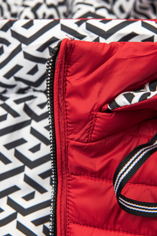 Beidseitig tragbare Übergangsjacke weinrot