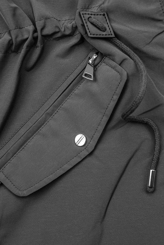 Beidseitig tragbare Frühlings-Wendeparka graphit/schwarz