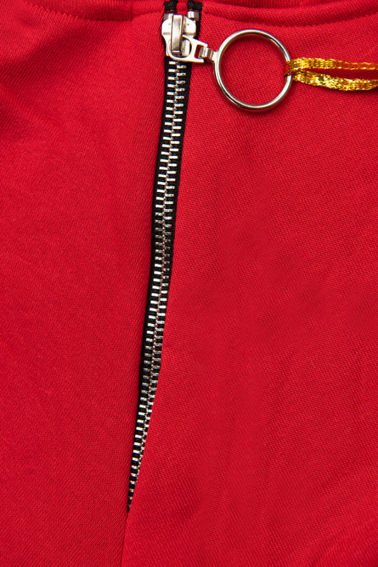 Sweatshirt/Sweatkleid mit Karomuster Rot