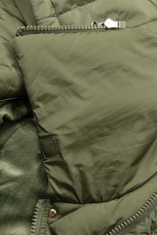 Steppjacke mit hohem Kragen Olivgrün