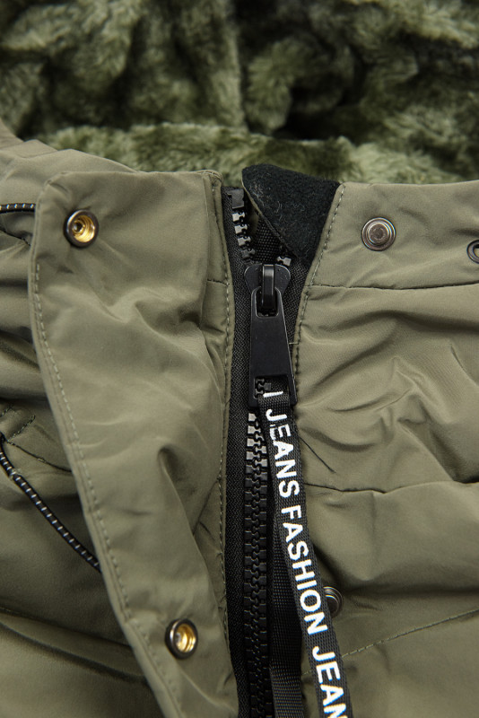Extra lang Wintermantel olive