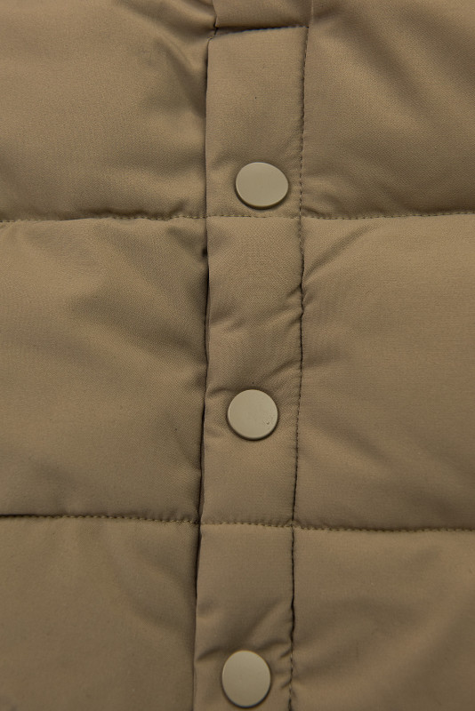 Gesteppte Winterjacke im verlängerten Schnitt, Beige