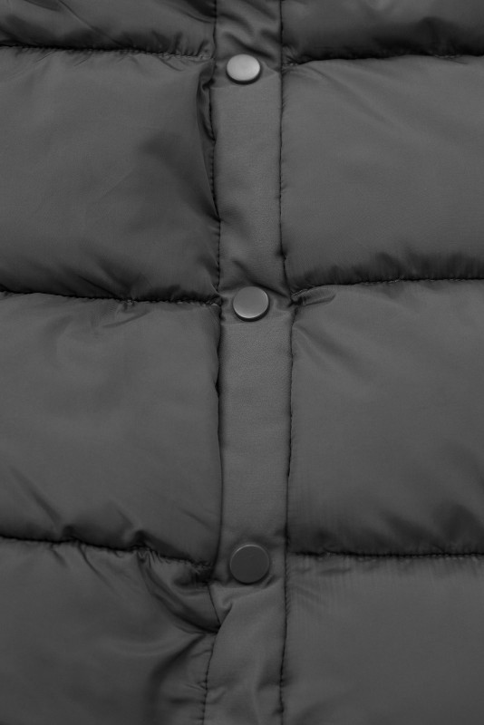 Lange Winterjacke mit Kunstpelz Grau