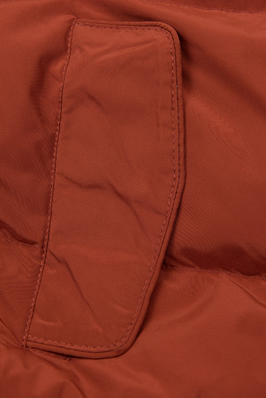 Winterjacke mit kuscheliger Teddy Fleece braunrot