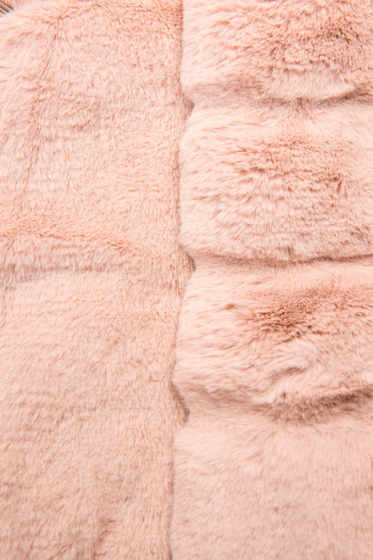 Parka mit Kunstpelz Saum schwarz-rosa