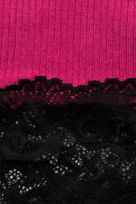 Midikleid mit Spitze Pink