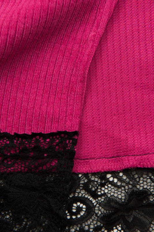 Midikleid mit Spitze Pink