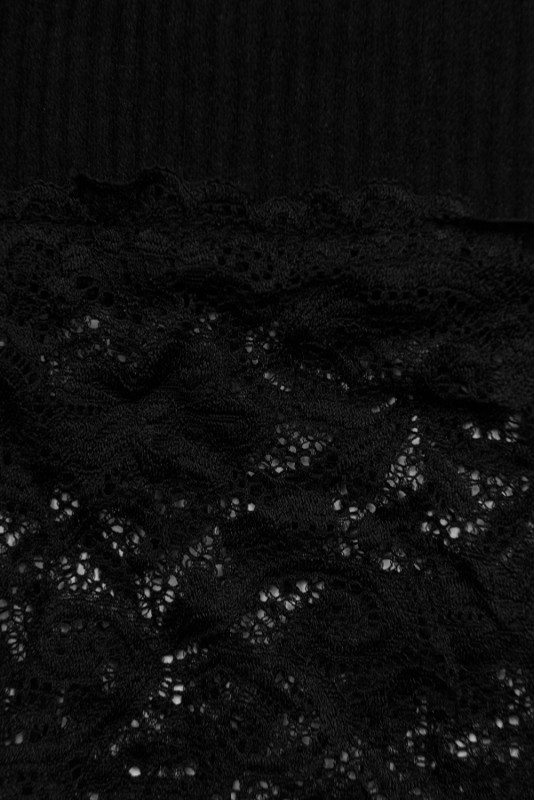 Midikleid mit Spitze Schwarz