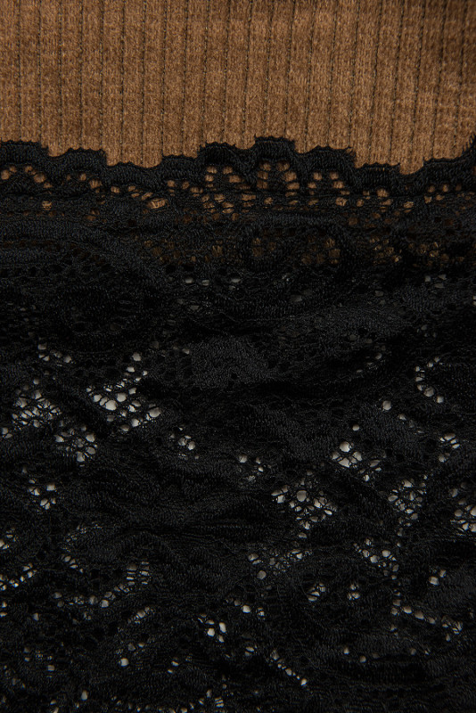 Midikleid mit Spitze Braun