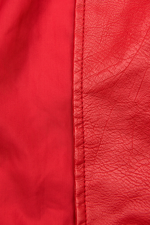 Lederimitatjacke im Biker-Look rot