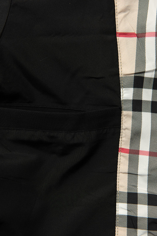 Trenchcoat mit Karo-Details Schwarz