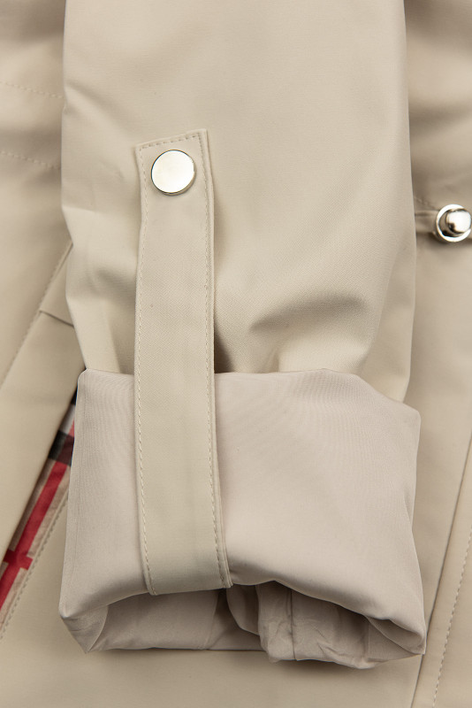 Trenchcoat mit Karo-Details Ecru