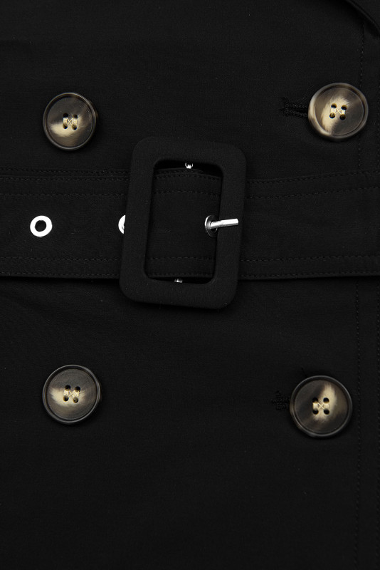 Zweireihiger Trenchcoat Schwarz