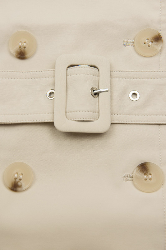 Zweireihiger Trenchcoat Ecru