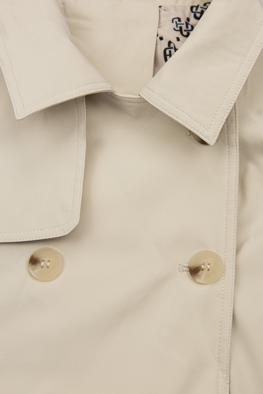 Zweireihiger Trenchcoat Ecru