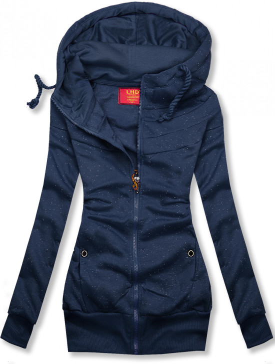 Sweatjacke dunkelblau-meliert