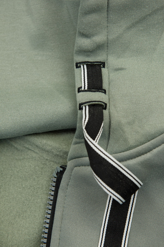 Sweatjacke im verlängerten Schnitt Salbeigrün