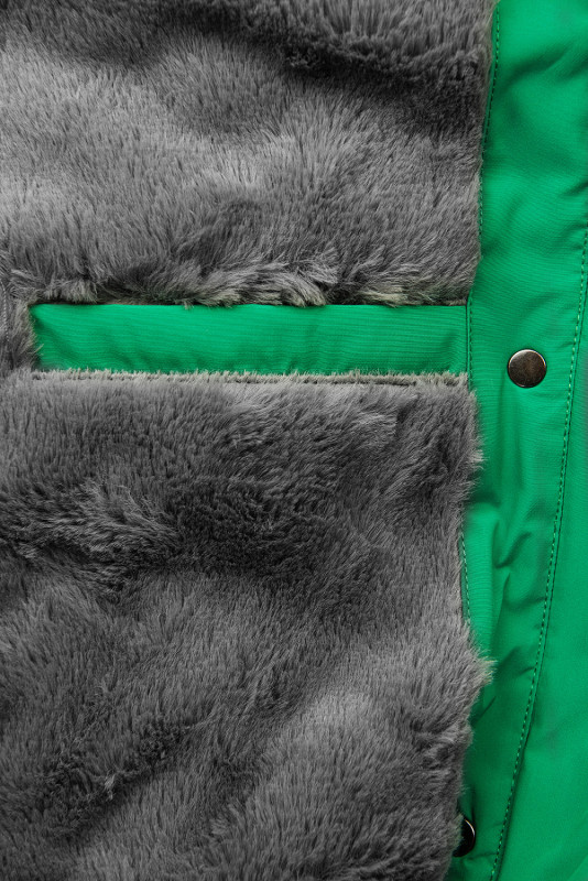 Winter Steppjacke mit Futter - Plüsch Grün