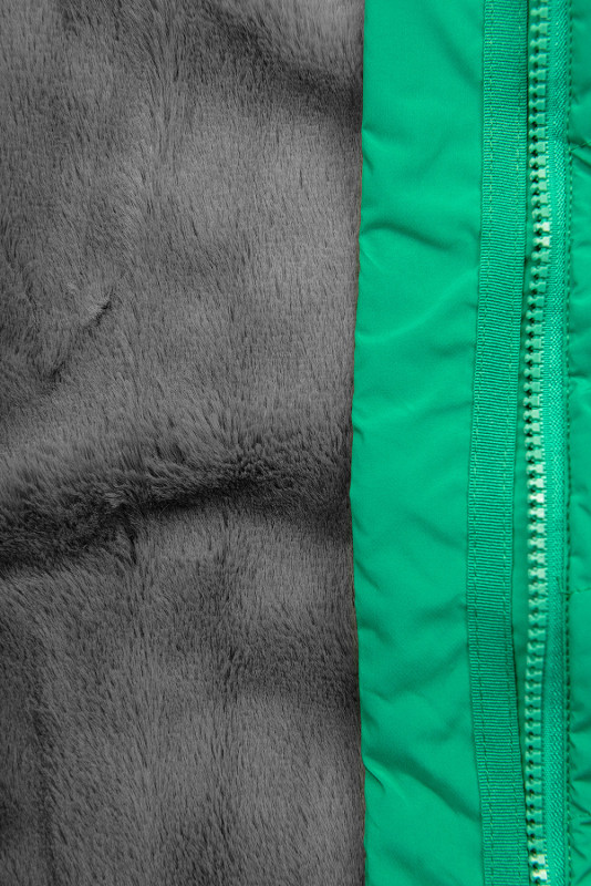 Winter Steppjacke mit Futter - Plüsch Grün