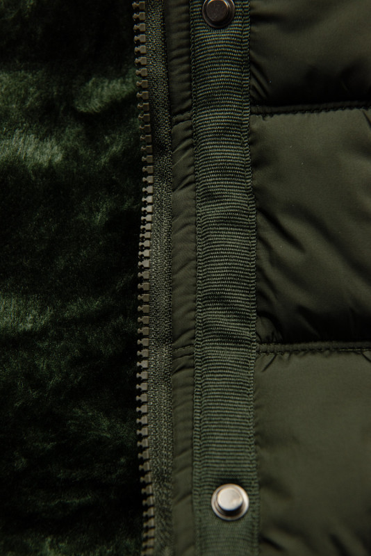 Wintermantel mit Teddy-Futter Khaki