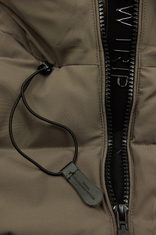 Damen-Winterjacke mit Kapuze FLURRY Dunkelbeige