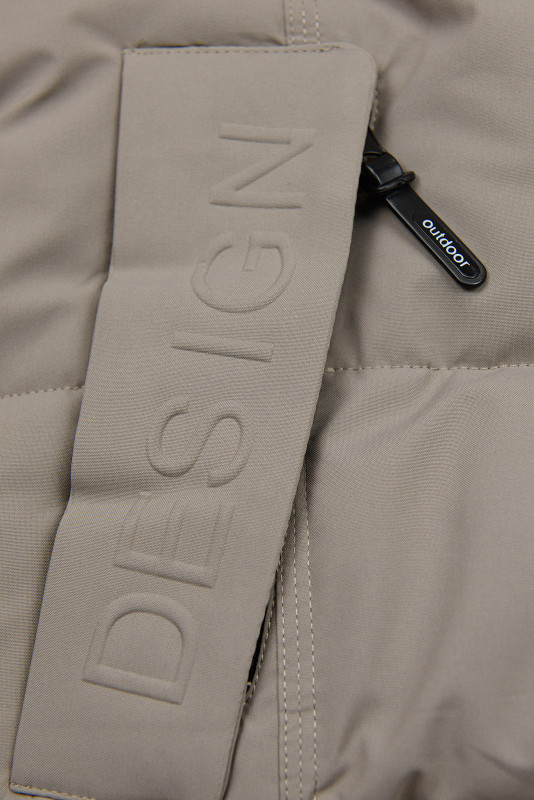 Damen-Winterjacke mit Kapuze DESIGN Beige