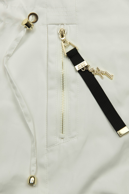 Damen-Parka mit Golddetails Weiß