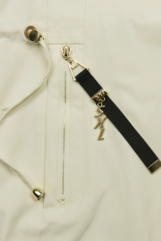 Damen-Parka mit Golddetails Ecru