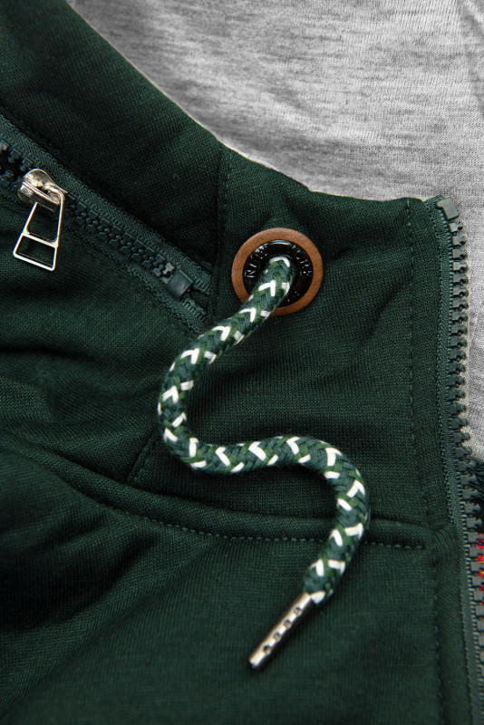 LHD Sweatjacke mit Gummi in der Taille smaragdgrün