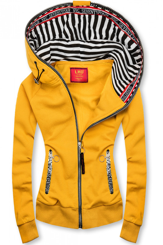 Kurzjacke mit Kapuze gelb