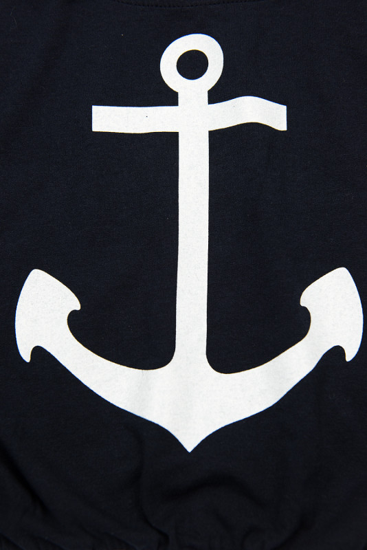 Kleid im Anker Druck dunkelblau