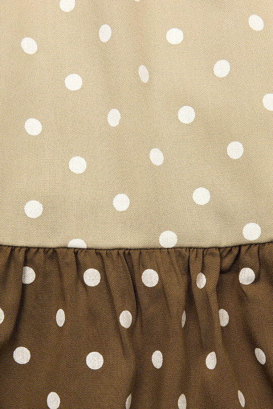 Kleid mit Punktedruck beige/braun