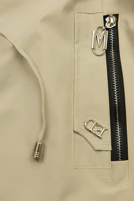 Eleganter Damen-Parka mit Golddetails Beige