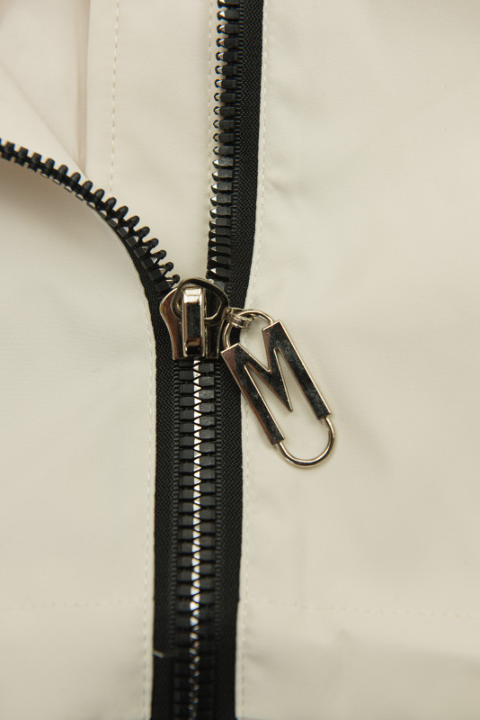 Eleganter Damen-Parka mit Golddetails Ecru