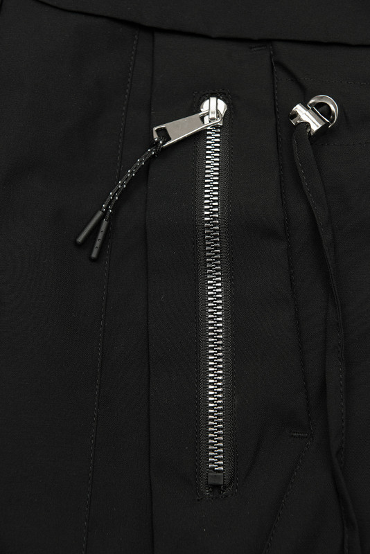 Verlängerter Parka s Print in der Kapuze Schwarz