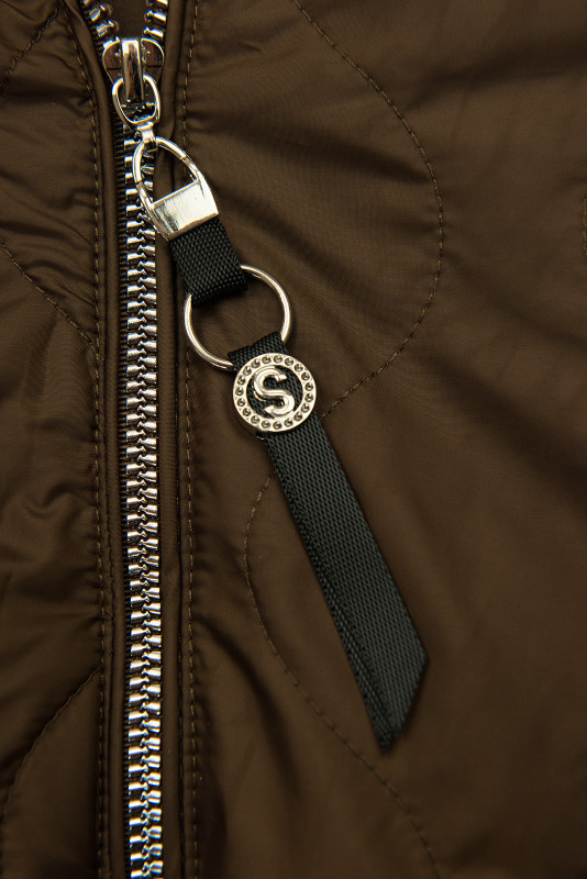 Damen-Übergangsjacke mit Strickärmeln Braun