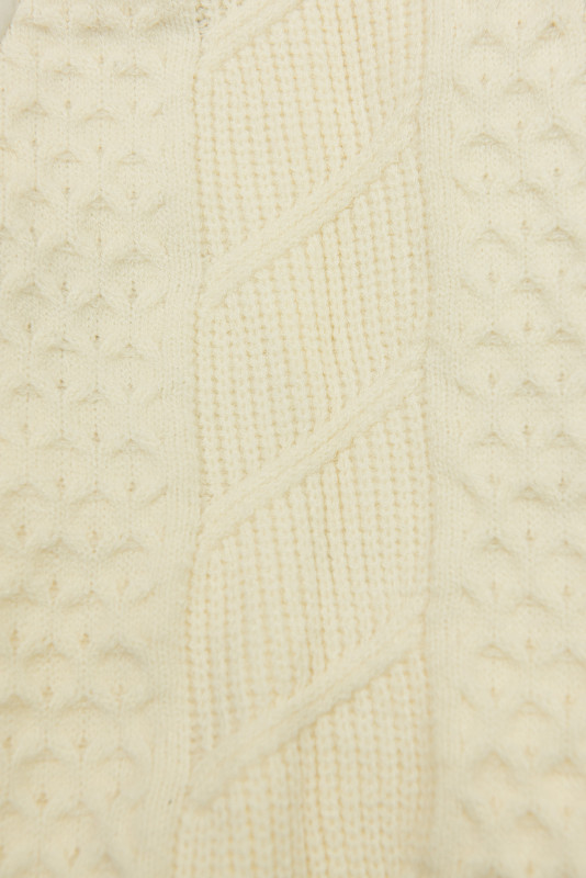 Damen-Übergangsjacke mit Strickärmeln Ecru