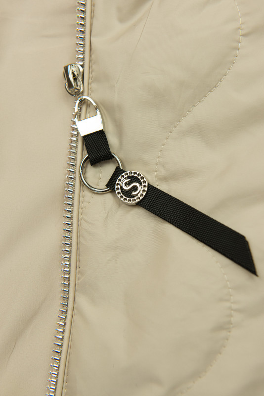 Damen-Übergangsjacke mit Strickärmeln Beige