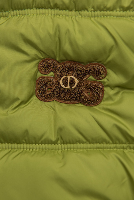 Gesteppte Damenweste mit abnehmbarer Kapuze Grün