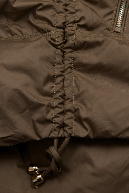 Gesteppte Damenweste mit abnehmbarer Kapuze Braun