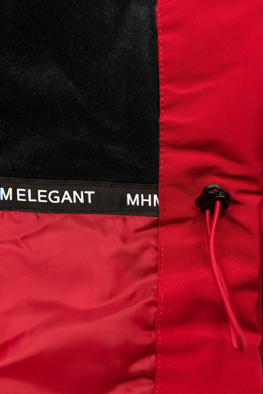 Parkajacke für Winter mit Kunstfell rot