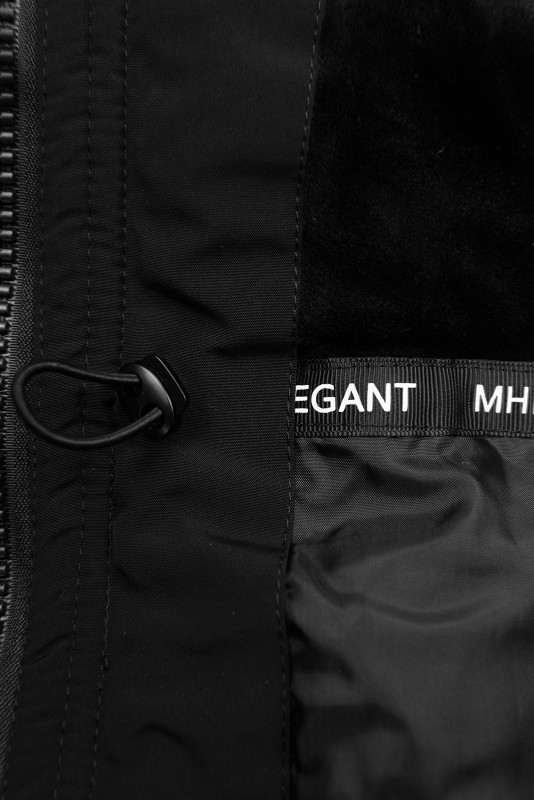 Parkajacke für Winter mit Kunstfell schwarz/braun