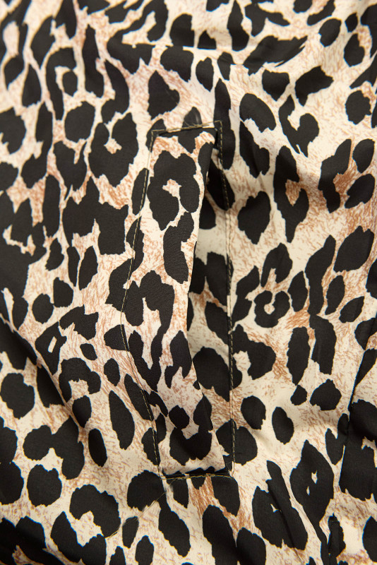 Wende-Weste mit Leopardenmuster, Schwarz