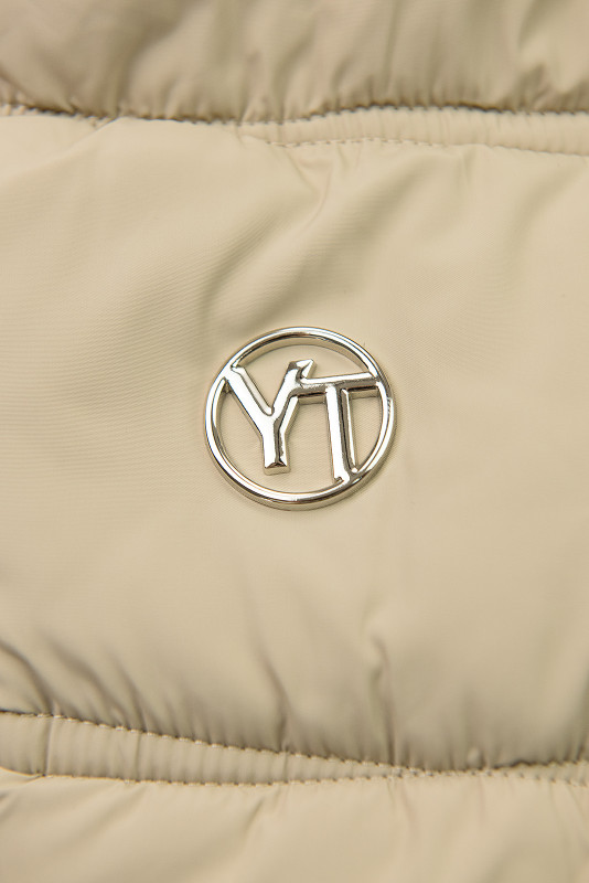 Winterjacke mit Gürtel Beige