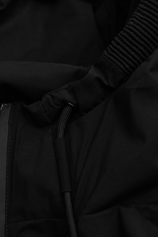 Frühlingsparka mit Zwei-Wege-Reißverschluss Schwarz
